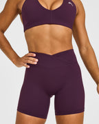 Unified Wrap Shorts White Logo 6" | Blackberry Purple