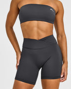 Unified Wrap Shorts White Logo 6" | Coal