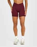 Unified Wrap Shorts White Logo 6" | Rosewood