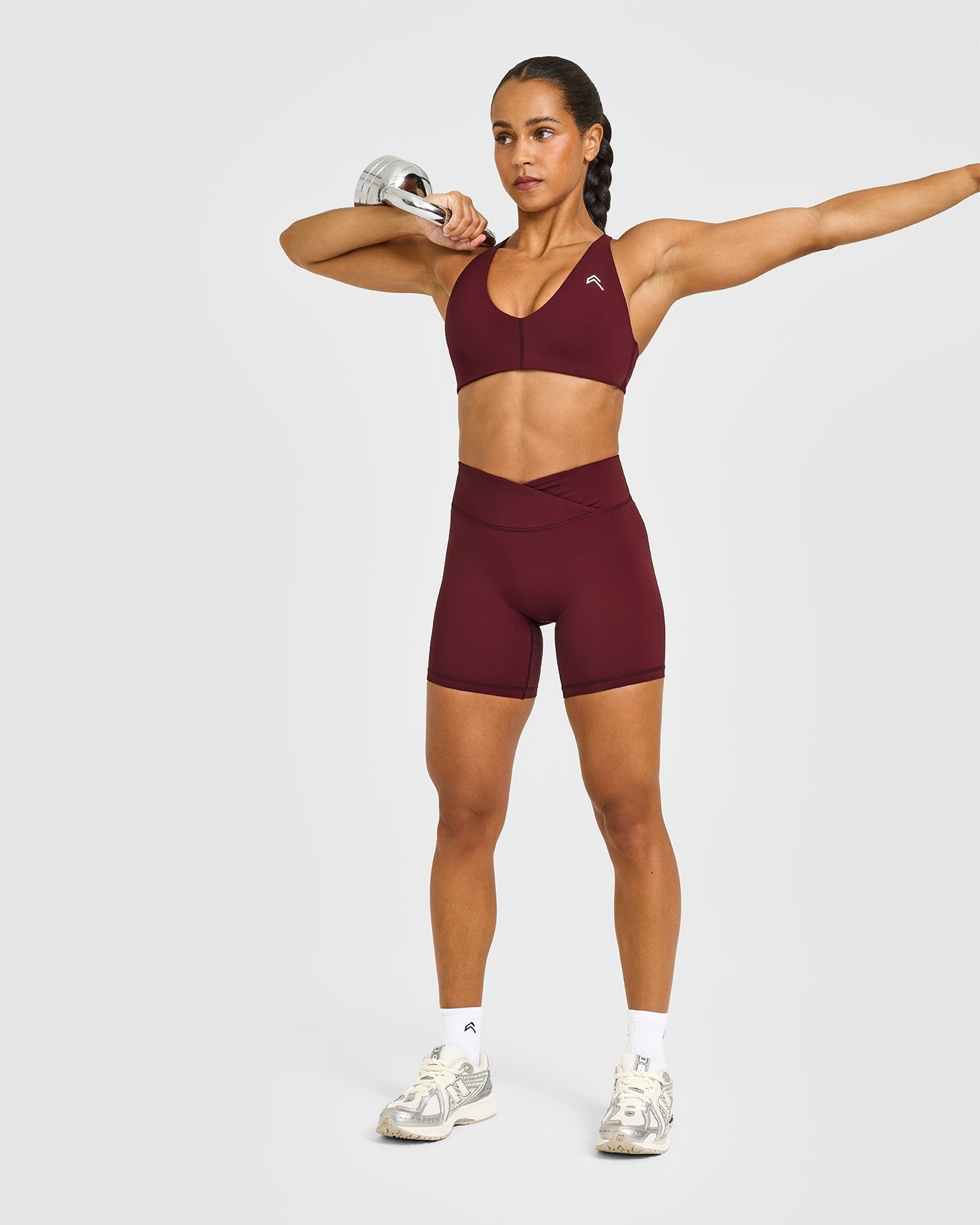 Unified Wrap Shorts White Logo 6" | Rosewood