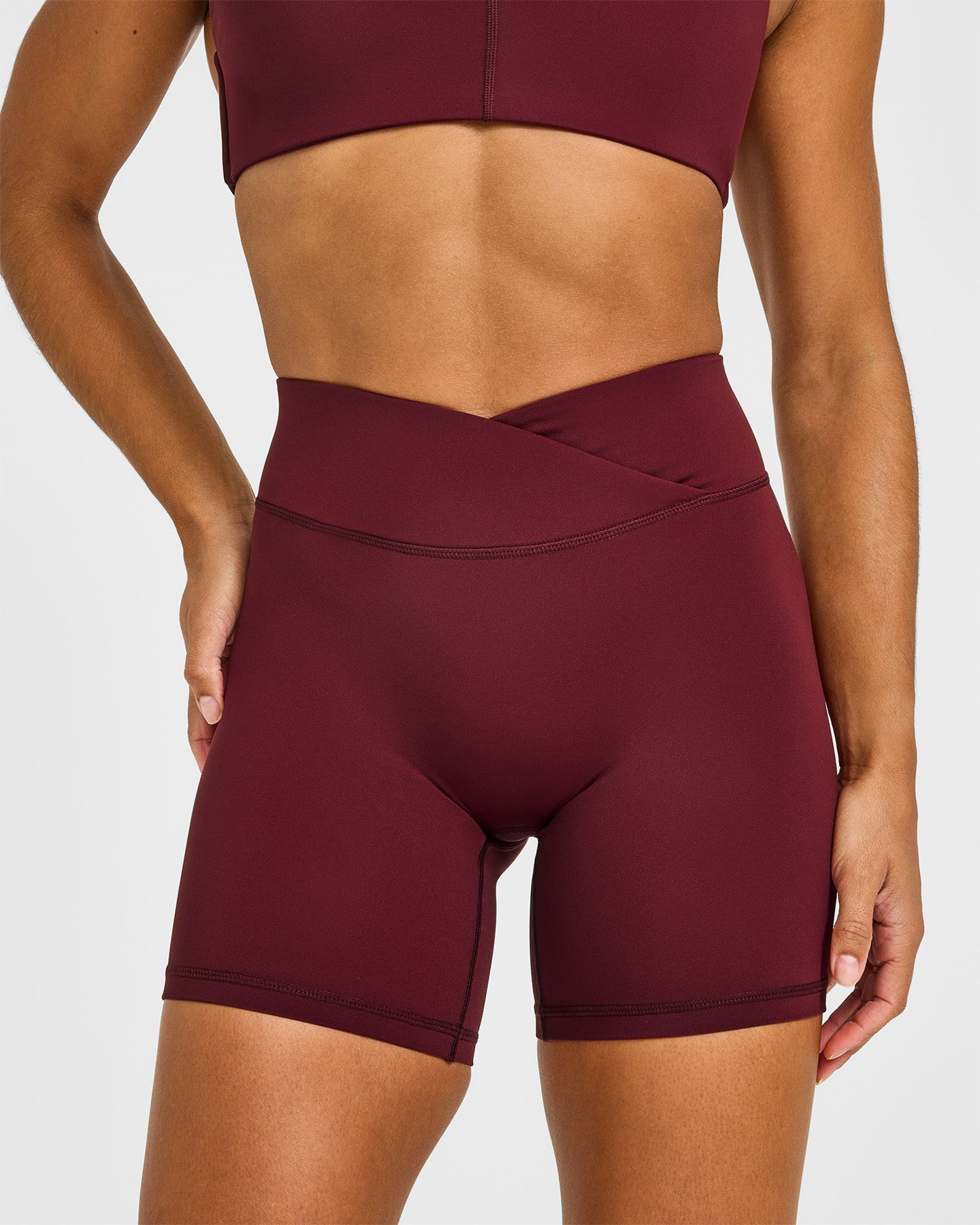 Unified Wrap Shorts White Logo 6" | Rosewood