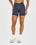 Unified Wrap Shorts White Logo 6" | True Blue