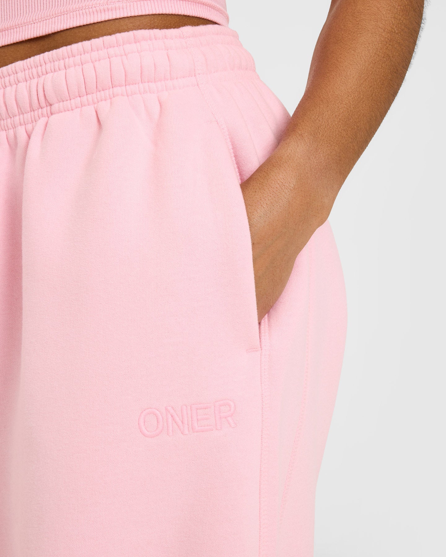 Foundations Oversized Cuffed Joggers with Oner Embroidery | Petal Pink