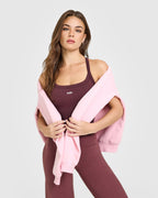 Mellow™ Rib Racer Back Mid Vest with Built in Bra Shelf | Velvet Mocha