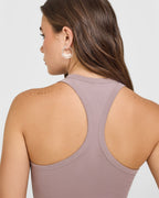 Cotton Fitted Mid Vest | Dusty Purple