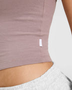 Cotton Fitted Mid Vest | Dusty Purple