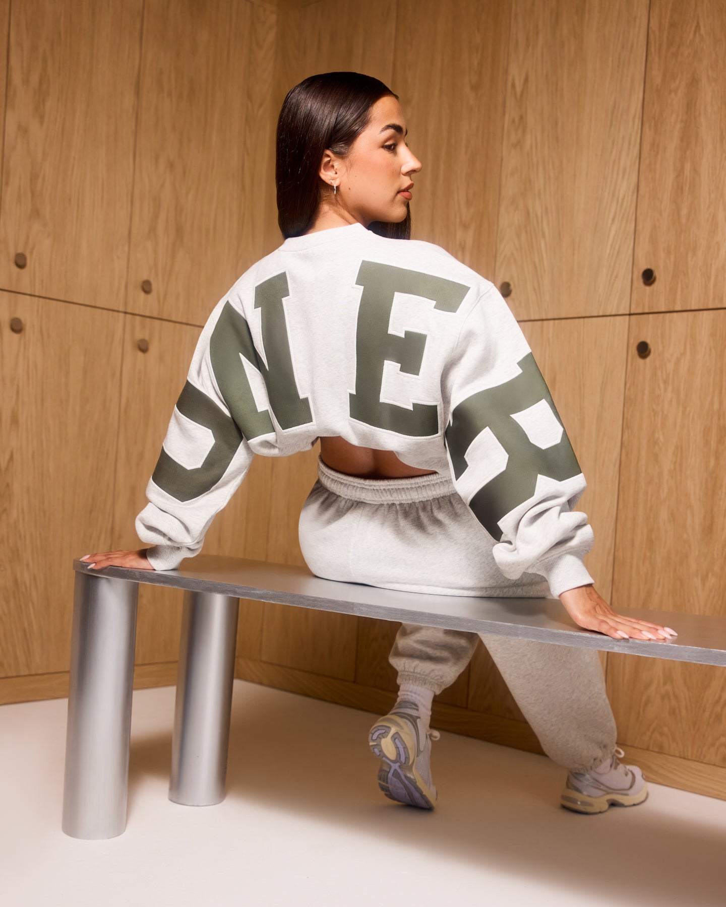 Foundations Oversized Oner Crew Neck Sweatshirt | Light Grey Marl