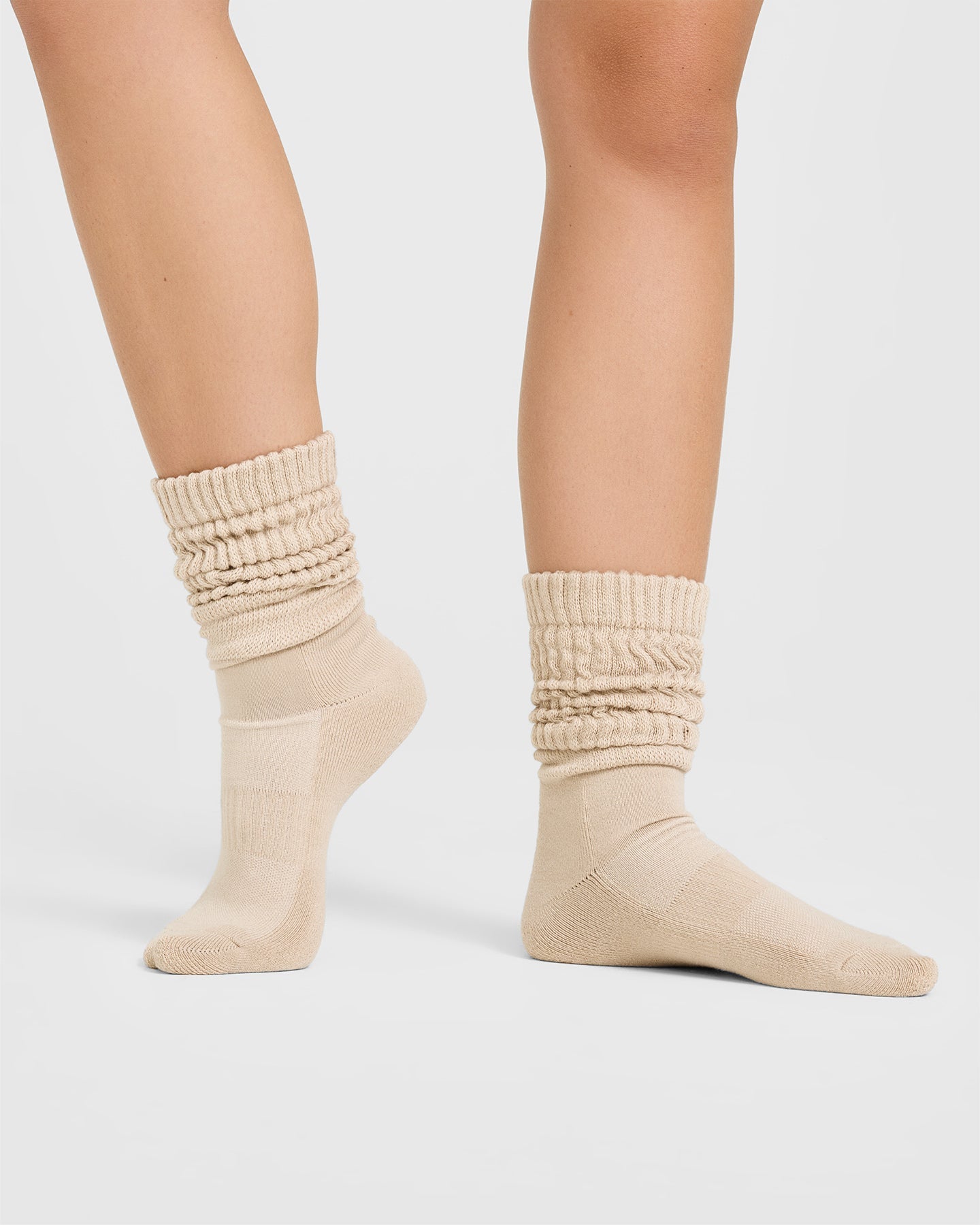 Slouchy Lounge Socks 2 Pack | Sand/ White