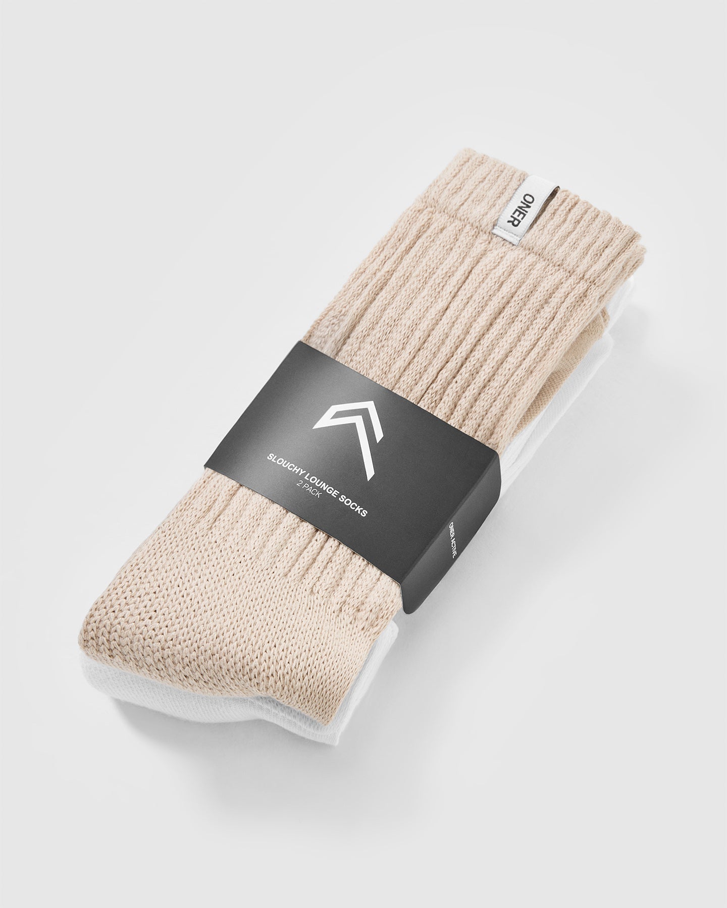 Slouchy Lounge Socks 2 Pack | Sand/ White