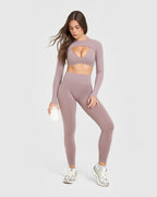 SoftMotion™ Scoop Back Bralette with White Logo | Dusty Purple