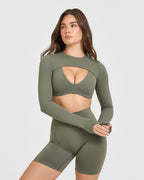 SoftMotion™ Shrug Cover with White Logo | Alpine Green