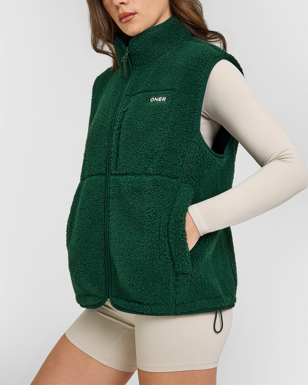 Fleece Gilet with Chest Pocket | Racing Green