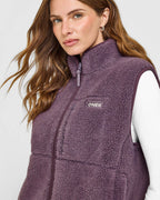 Fleece Gilet with Chest Pocket | Vintage Purple
