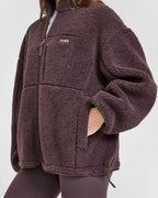 Fleece Jacket with Chest Pocket | Umber Brown