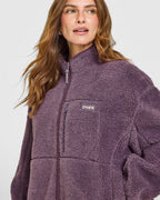 Fleece Jacket with Chest Pocket | Vintage Purple