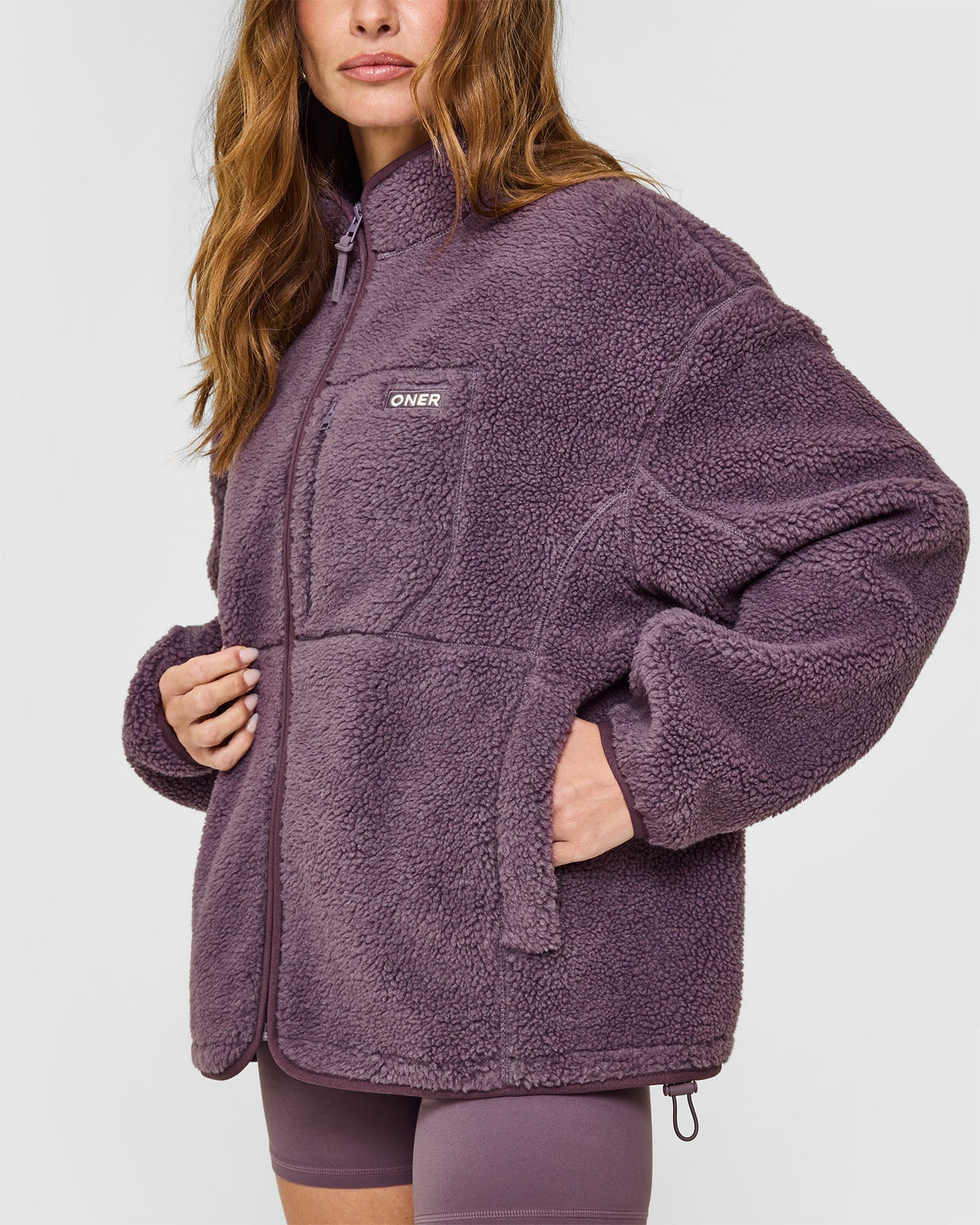 Fleece Jacket with Chest Pocket | Vintage Purple