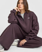 Foundations Oversized 1/4 Zip Sweatshirt | Umber Brown