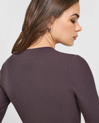 Mellow™ Rib Long Sleeve Cardigan | Umber Brown