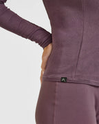 Mellow™ Rib Long Sleeve Cardigan | Vintage Purple