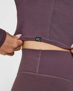 Mellow™ Rib Mid Long Sleeve Cardigan | Vintage Purple