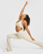 SoftMotion™ Bralette with White Logo | Sand