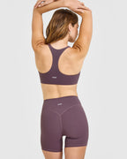 SoftMotion™ Bralette with White Logo | Vintage Purple