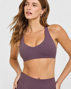 SoftMotion™ Bralette with White Logo | Vintage Purple
