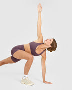 SoftMotion™ Bralette with White Logo | Vintage Purple