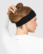 SoftMotion™ Headband with White Logo | Black