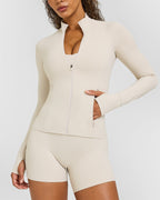 SoftMotion™ Jacket with White Logo | Sand