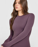 SoftMotion™ Long Sleeve Top with White Logo | Vintage Purple