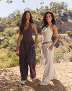 SoftMotion™ Halter Neck Vest with Built in Bra Shelf with White Logo | Dark Umber Brown