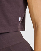 Cotton Relaxed T-Shirt | Umber Brown