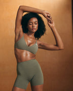 EasyLift™ Ultra Minimal Bralette with White Logo | Alpine Green