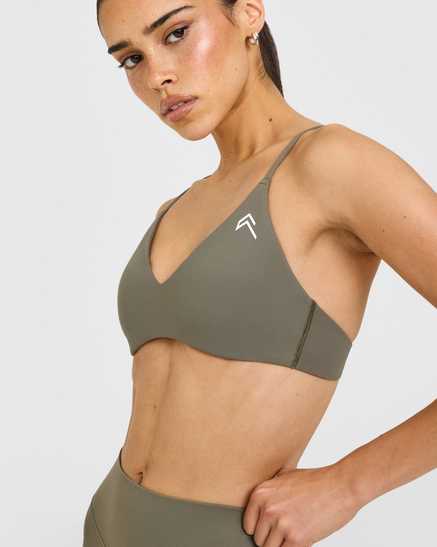 EasyLift™ Ultra Minimal Bralette with White Logo | Alpine Green