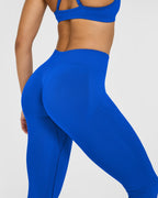 EnhanceLift™ Seamless Leggings with White Logo | Cobalt Blue
