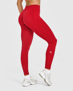 EnhanceLift™ Seamless Leggings with White Logo | Light Toasted Red