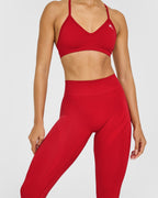 EnhanceLift™ Seamless Leggings with White Logo | Light Toasted Red