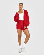Foundations Zip Through Hoodie | Toasted Red