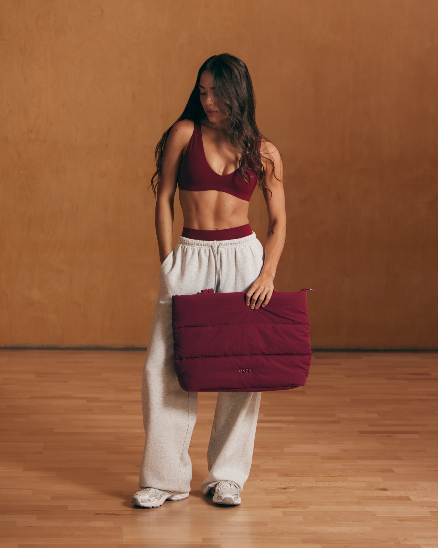 Quilted Tote Bag | Deep Cherry