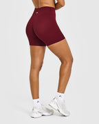 SoftMotion™ High Waisted Shorts 6" with White Logo | Light Rosewood