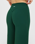SoftMotion™ Straight Leg Bottoms with White Logo | Dark Racing Green