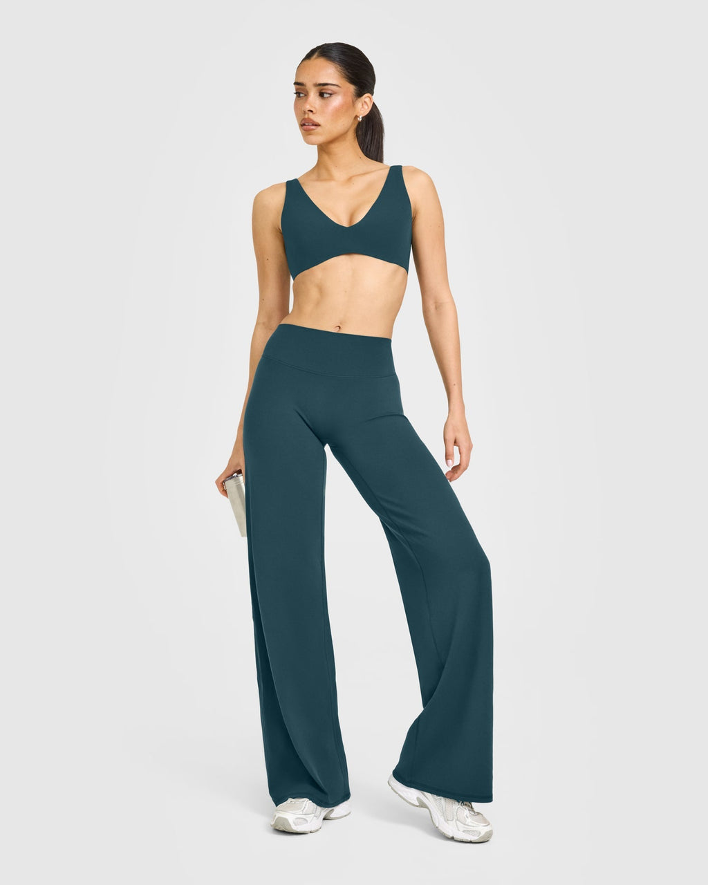 SoftMotion™ Straight Leg Bottoms with White Logo | Oil Blue