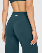 SoftMotion™ Straight Leg Bottoms with White Logo | Oil Blue