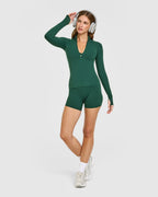 SoftMotion™ Jacket with White Logo | Dark Racing Green