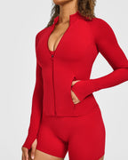 SoftMotion™ Jacket with White Logo | Light Toasted Red