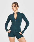 SoftMotion™ Jacket with White Logo | Oil Blue