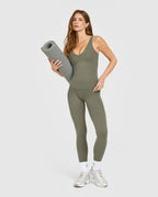 SoftMotion™ Scoop Neck Vest with White Logo | Alpine Green