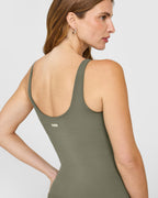 SoftMotion™ Scoop Neck Vest with White Logo | Alpine Green