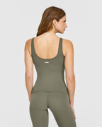 SoftMotion™ Scoop Neck Vest with White Logo | Alpine Green